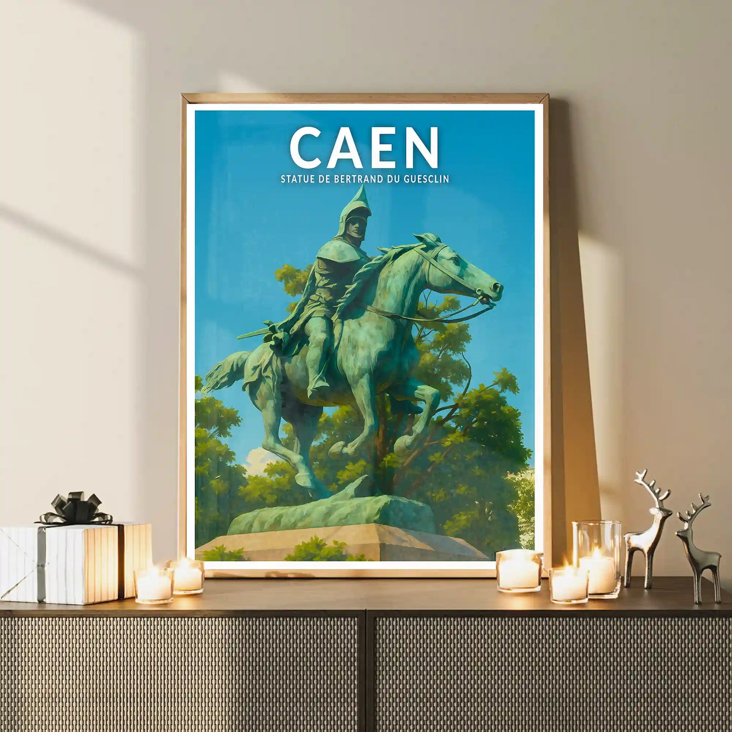 Affiche - Caen - Statue de Bertrand du Guesclin
