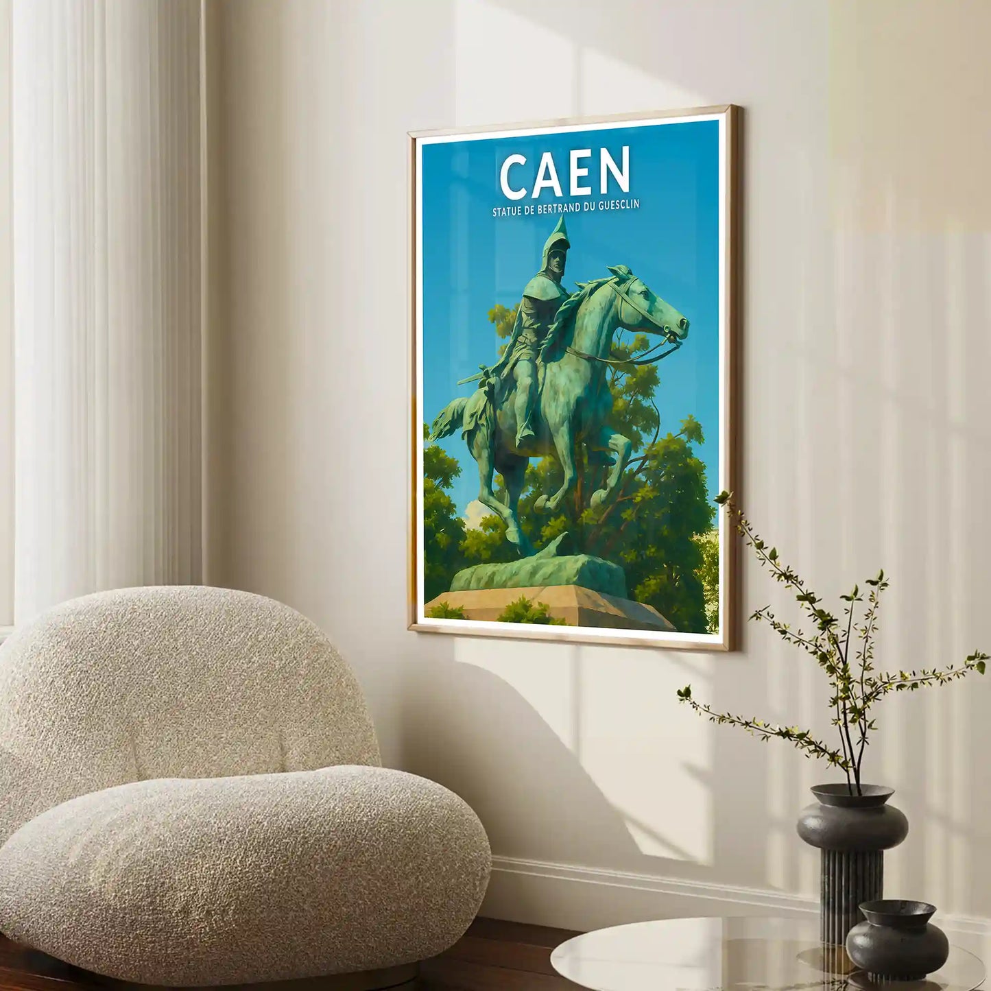 Affiche - Caen - Statue de Bertrand du Guesclin