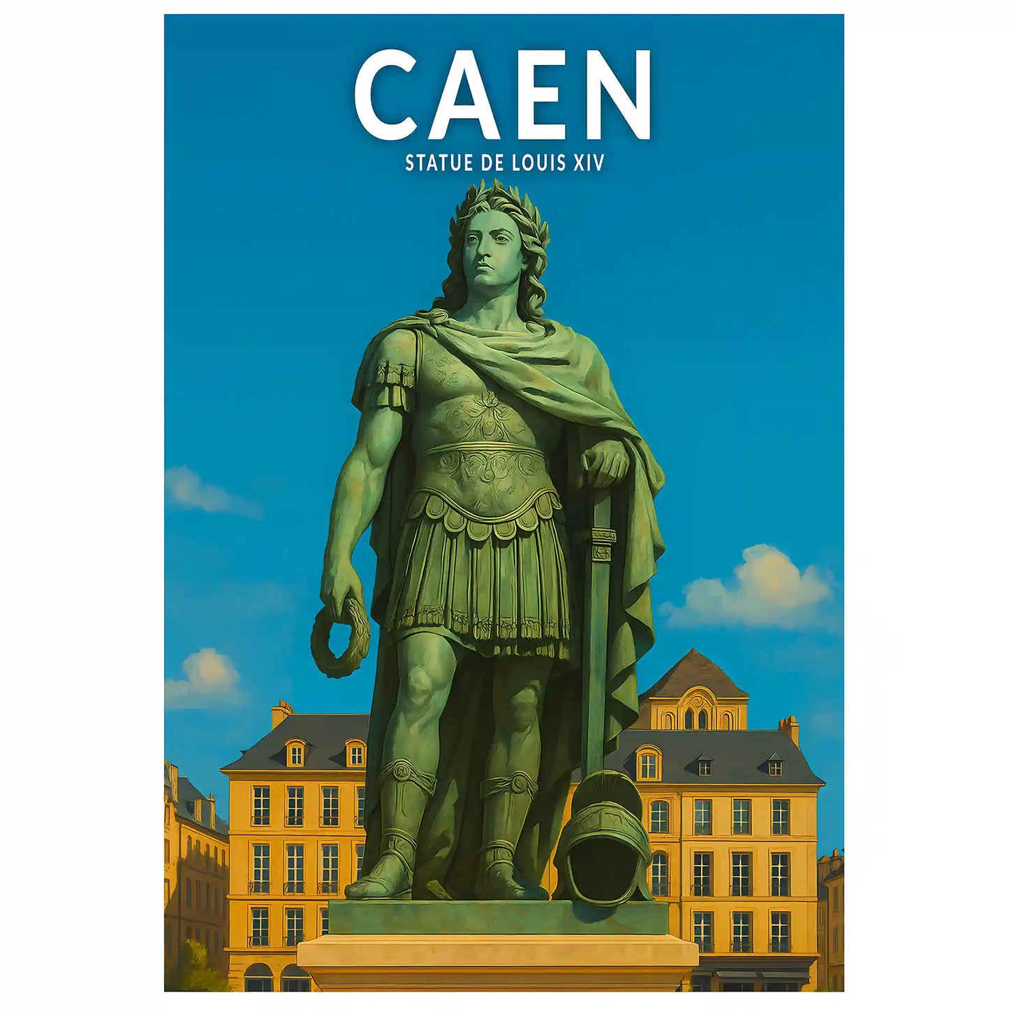 Affiche - Caen - Statue de Louis XIV