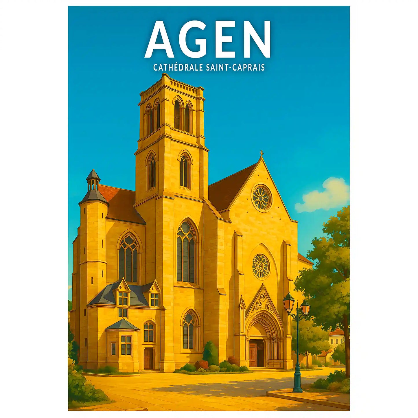 Affiche - Agen - Cathédrale Saint-Caprais