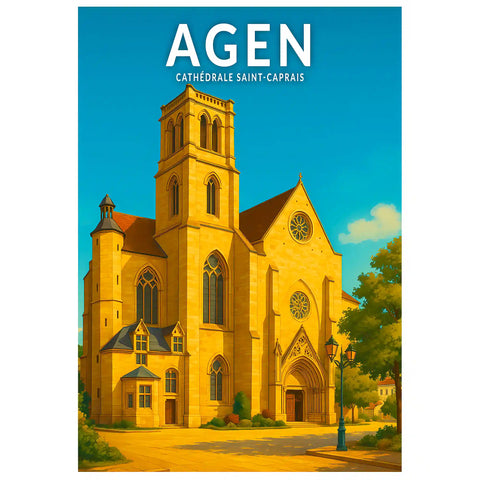 Affiche - Agen - Cathédrale Saint-Caprais