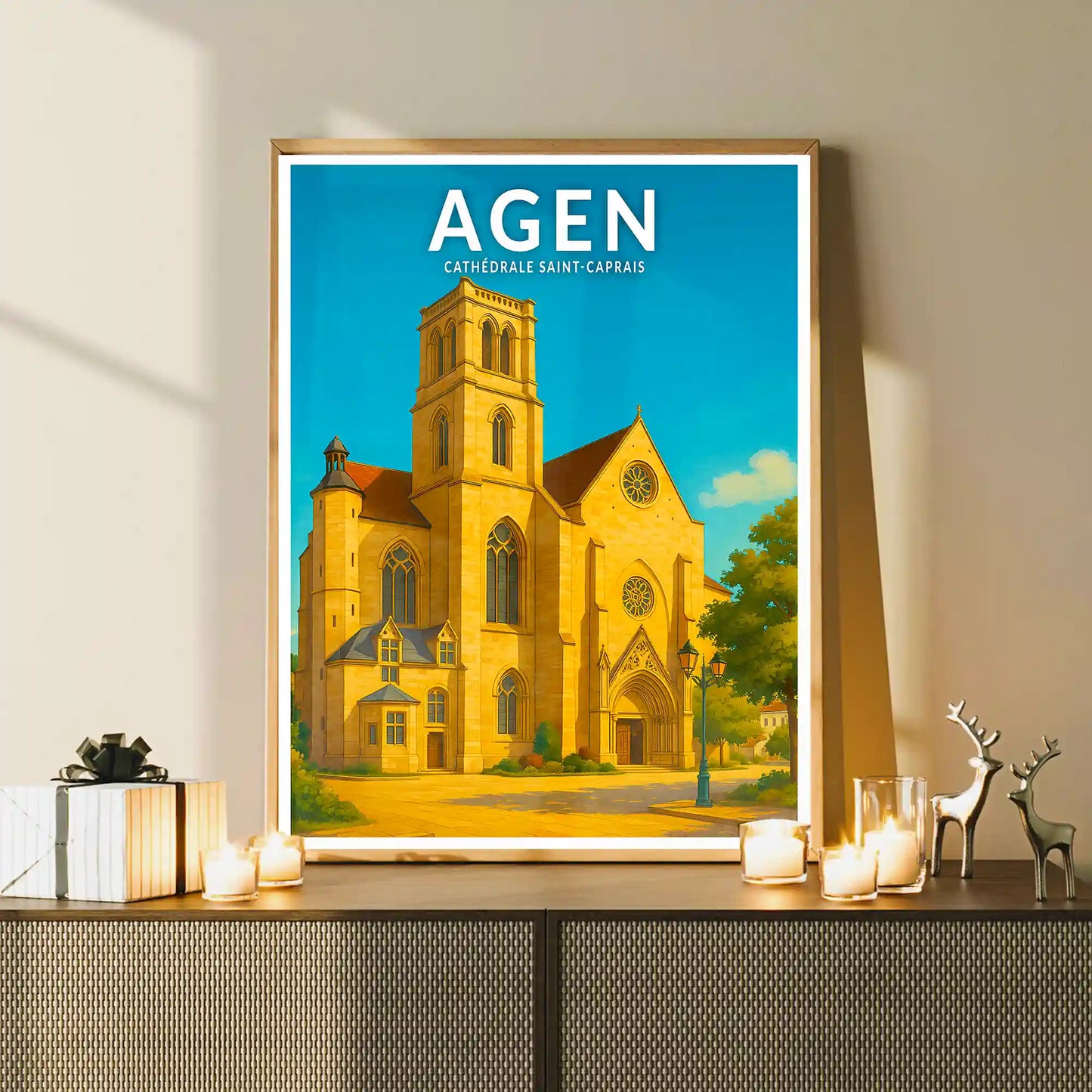 Affiche - Agen - Cathédrale Saint-Caprais