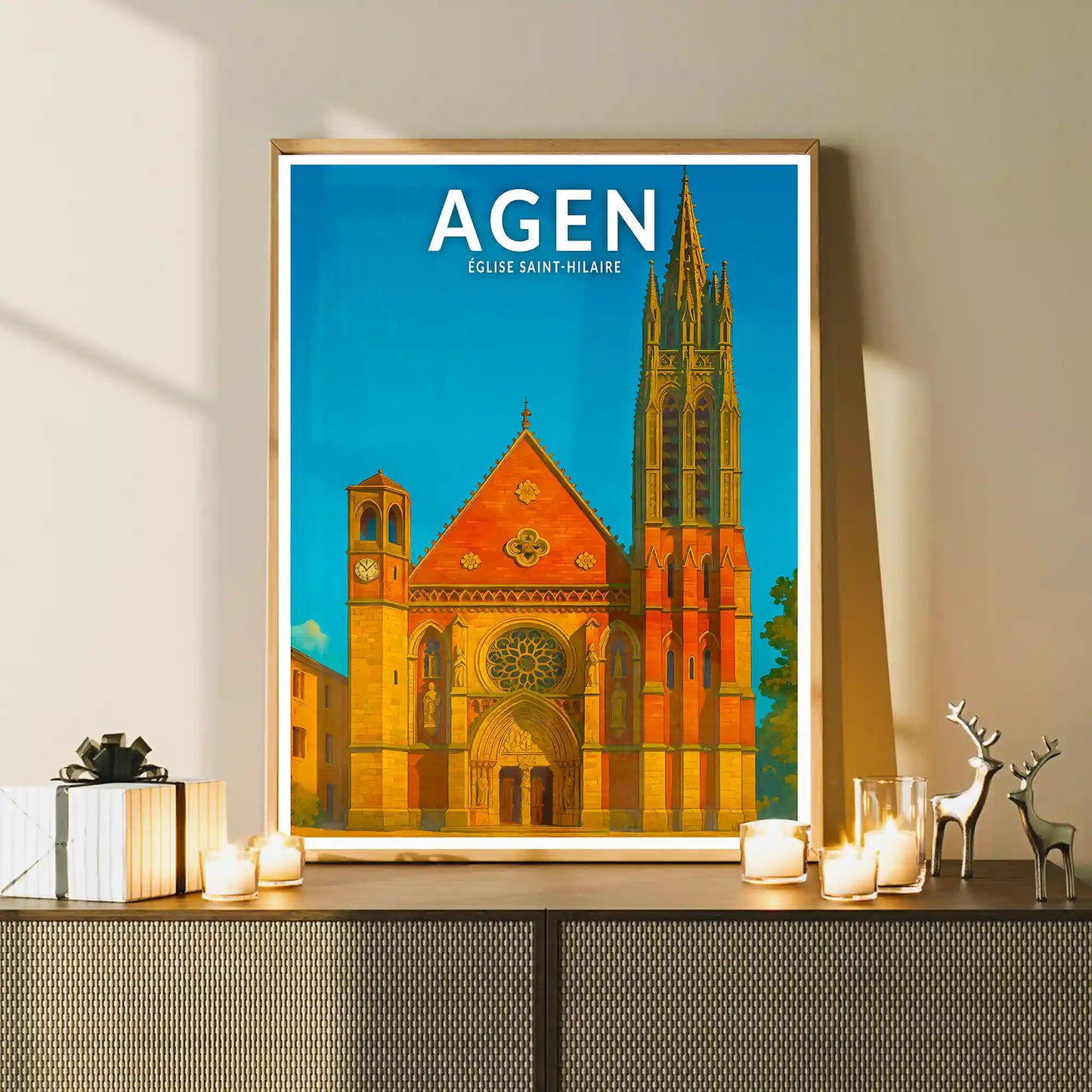 Affiche - Agen - Église Saint-Hilaire