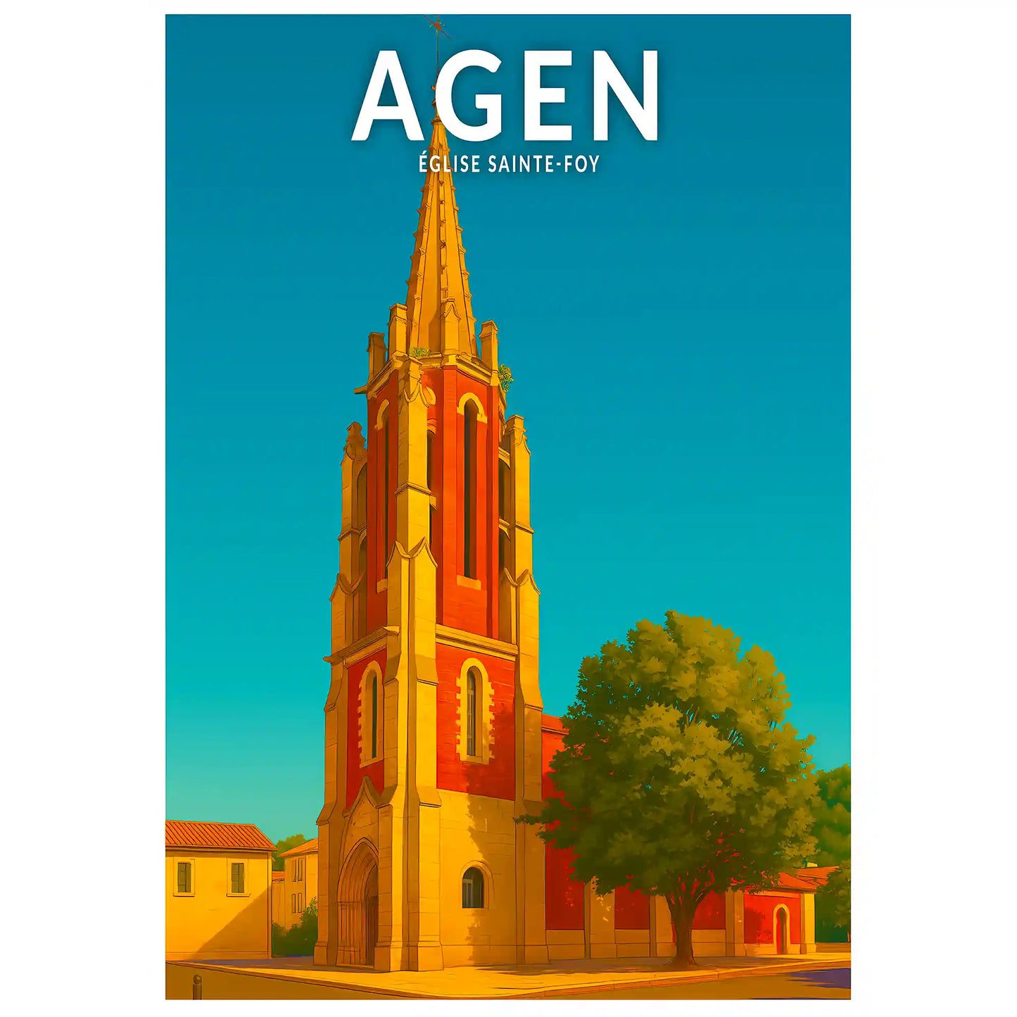 Affiche - Agen - Église Sainte-Foy