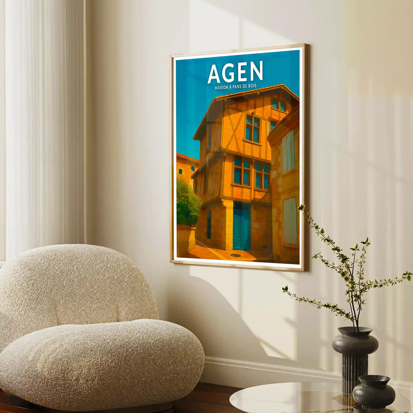 Affiche - Agen - Maison à pans de bois