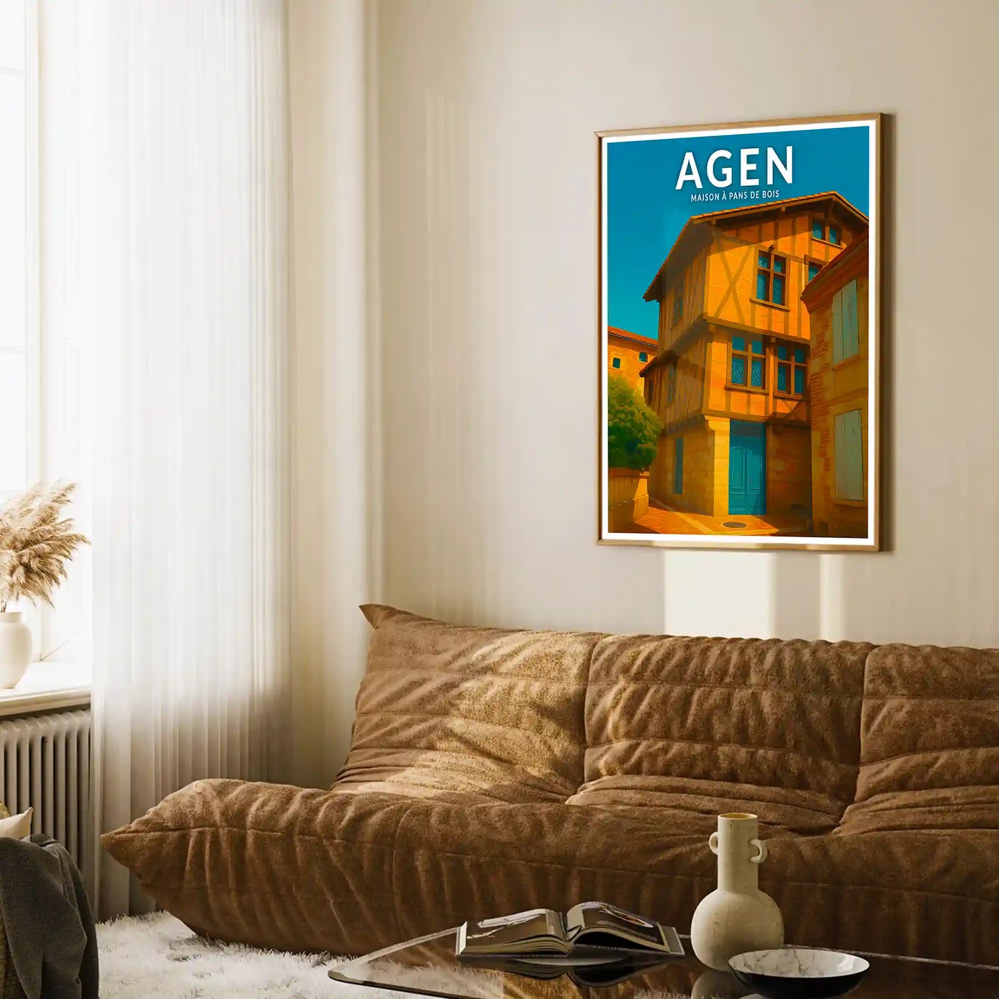 Affiche - Agen - Maison à pans de bois