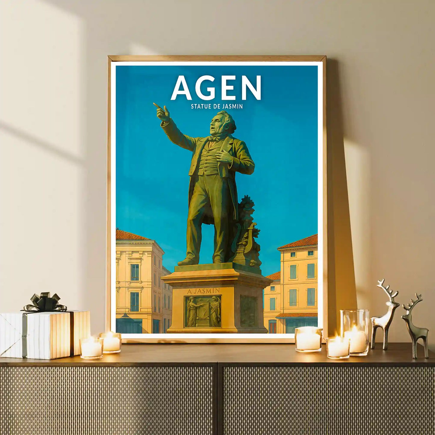 Affiche - Agen - Statue de Jasmin