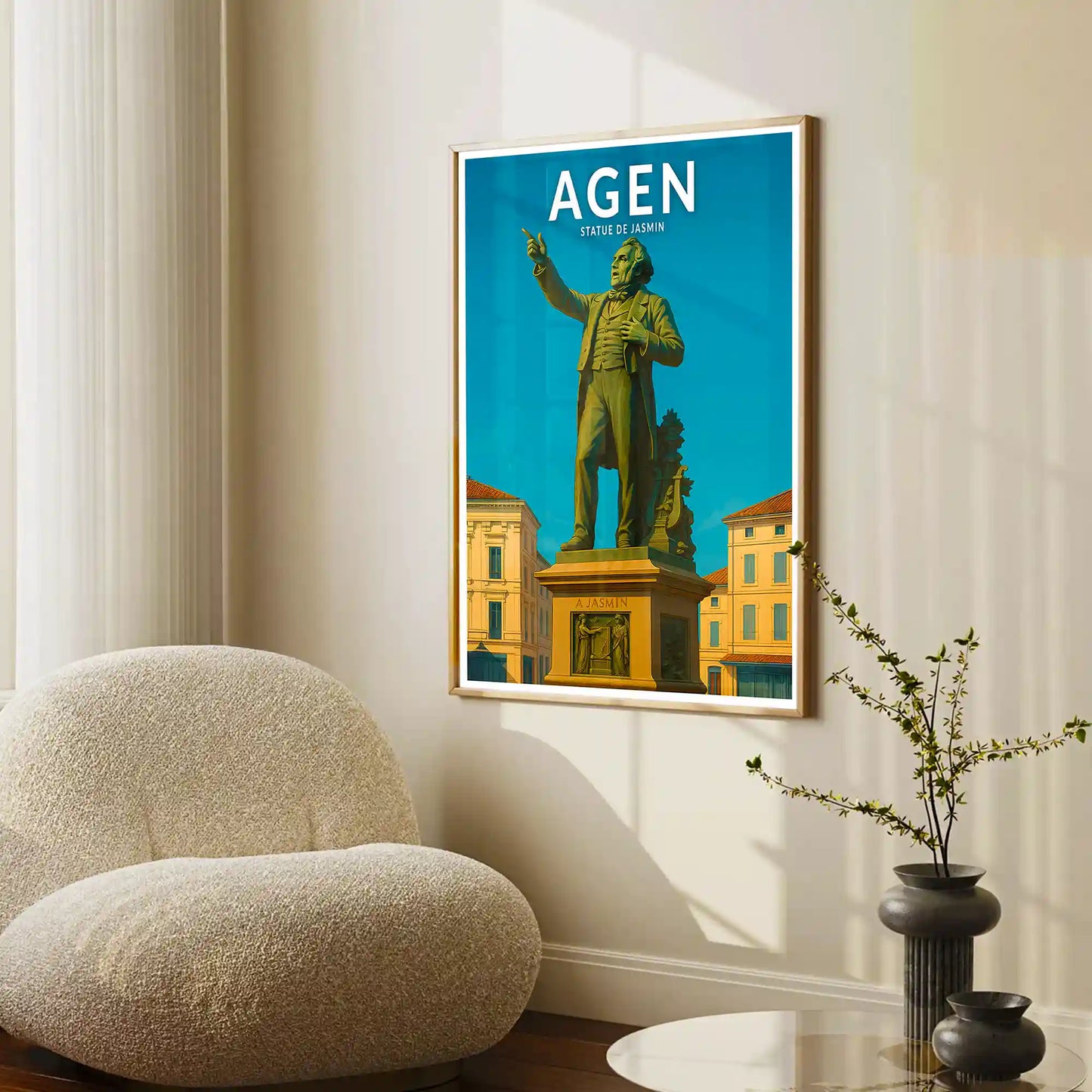 Affiche - Agen - Statue de Jasmin