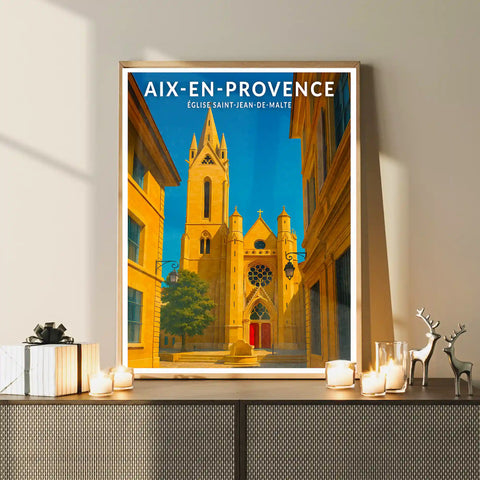 Affiche - Aix-en-Provence - Église Saint-Jean-de-Malte