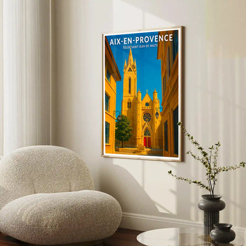 Affiche - Aix-en-Provence - Église Saint-Jean-de-Malte