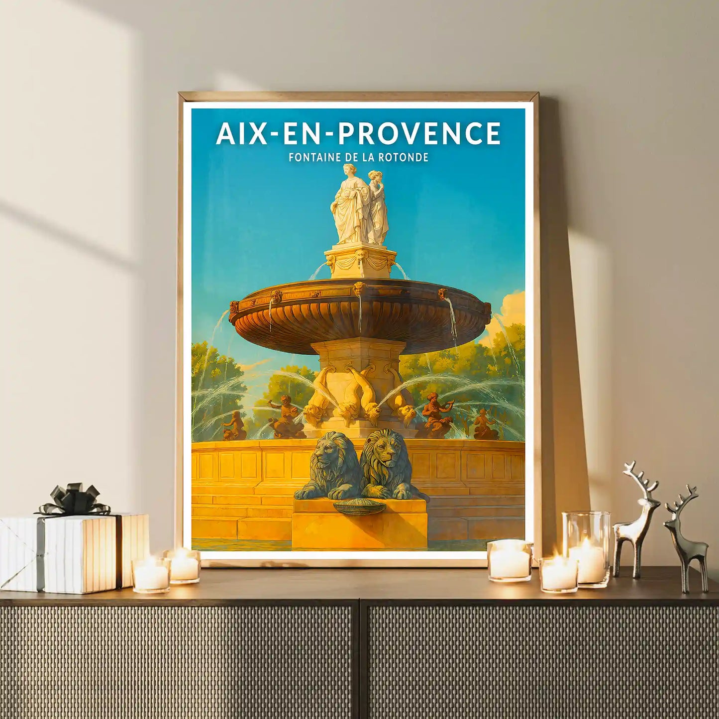 Affiche - Aix-en-Provence - Fontaine de la Rotonde