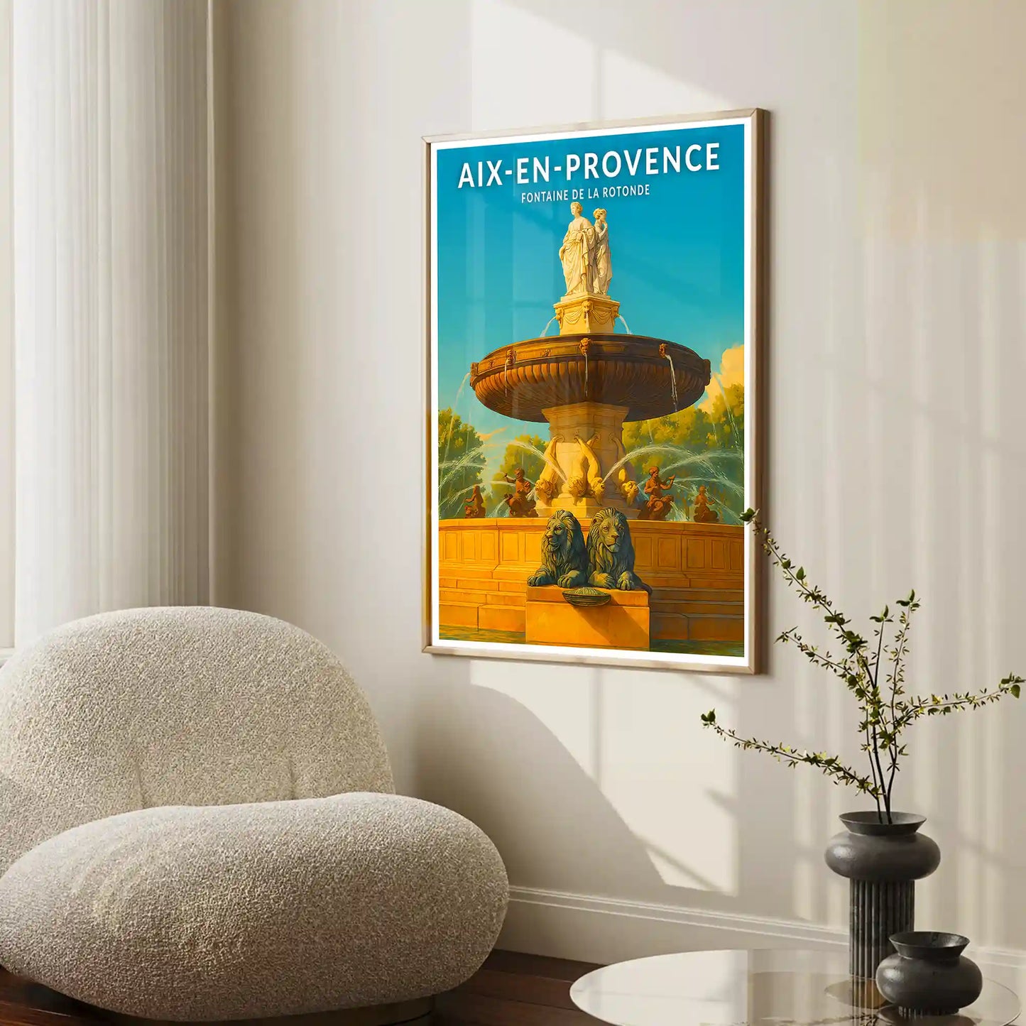 Affiche - Aix-en-Provence - Fontaine de la Rotonde
