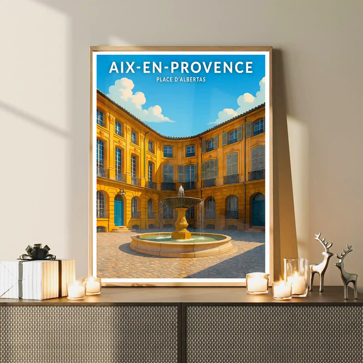 Affiche - Aix-en-Provence - Place d'Albertas