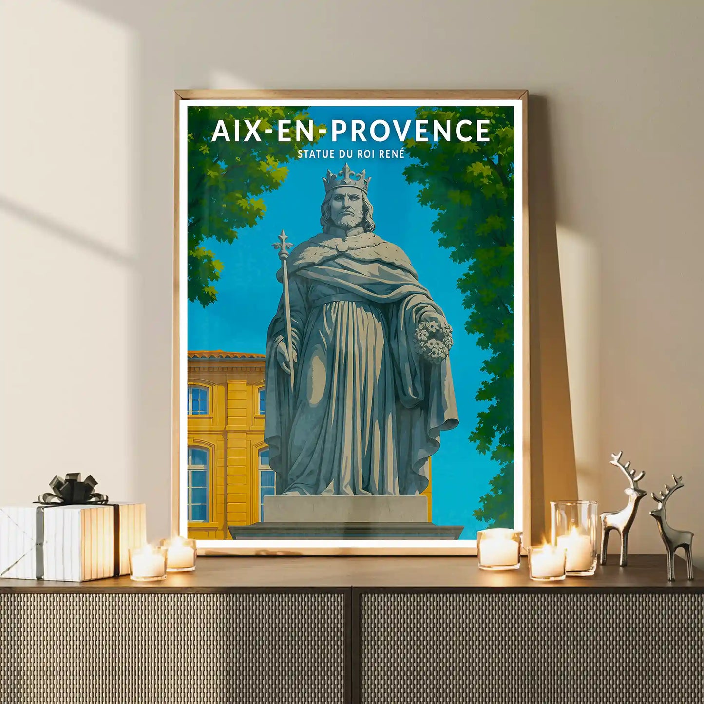 Affiche - Aix-en-Provence - Statue du Roi René