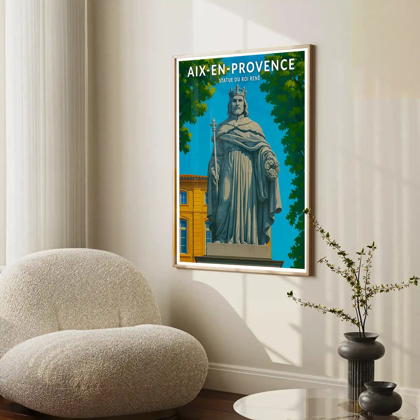 Affiche - Aix-en-Provence - Statue du Roi René