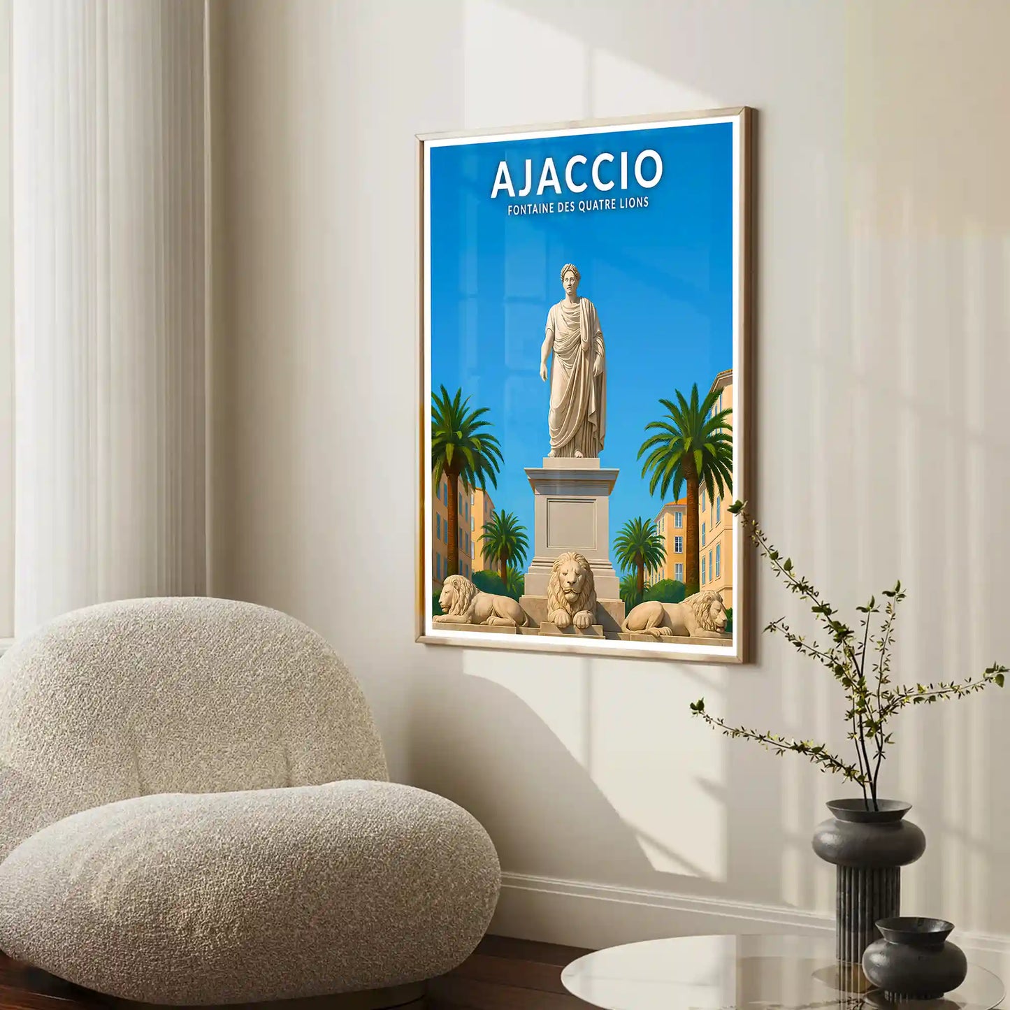 Affiche - Ajaccio - Fontaine des Quatre Lions