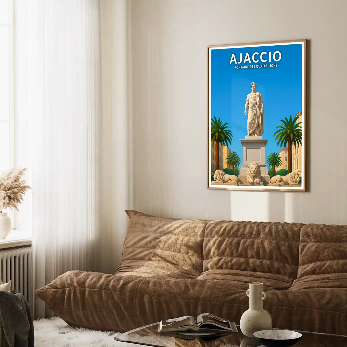 Affiche - Ajaccio - Fontaine des Quatre Lions