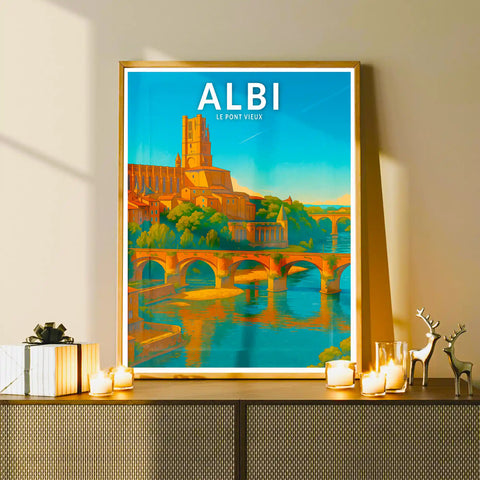Affiche - Albi - Le Pont Vieux