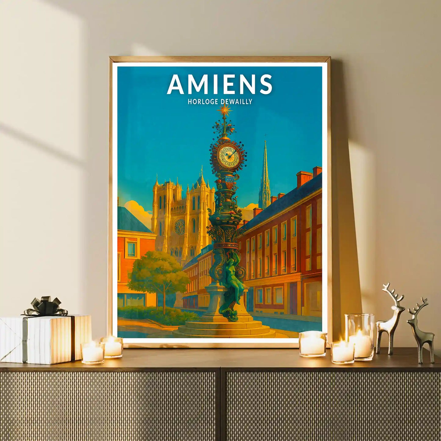 Affiche - Amiens - Horloge Dewailly