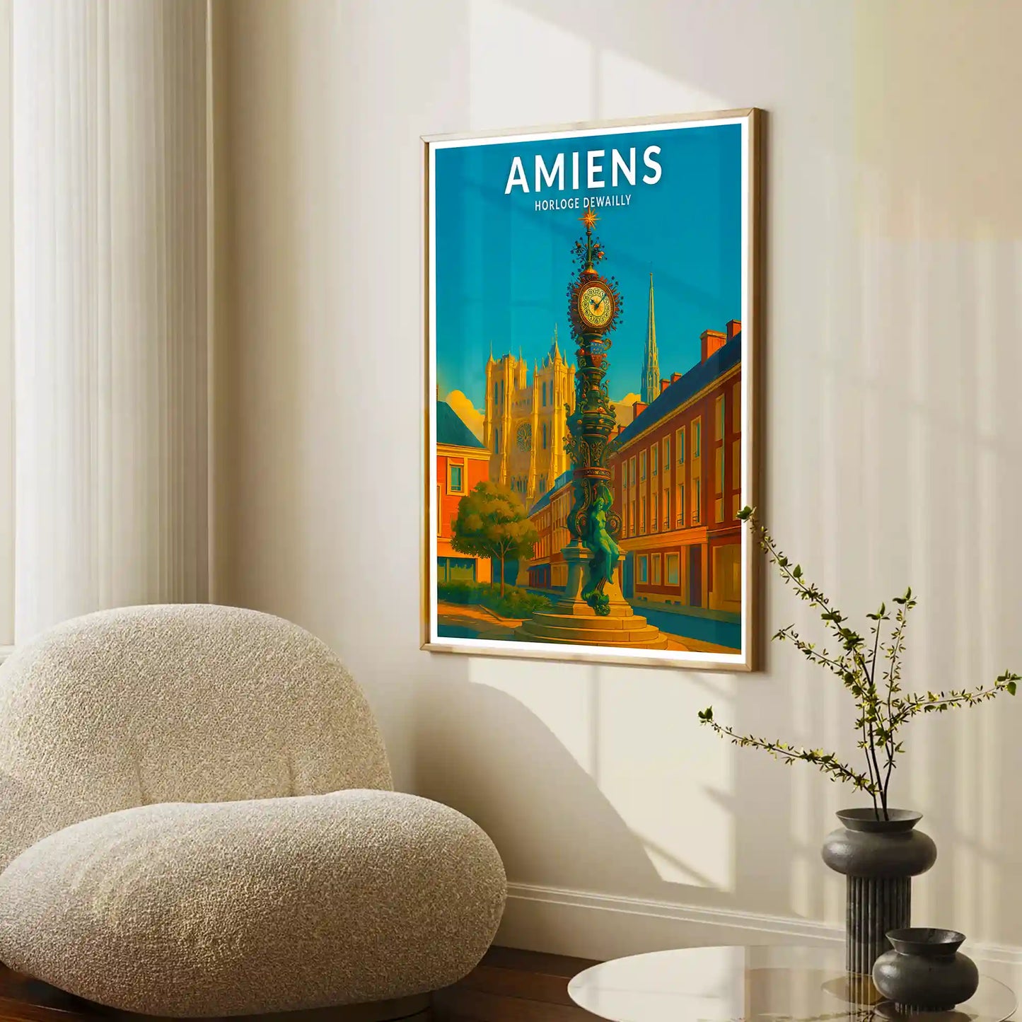 Affiche - Amiens - Horloge Dewailly