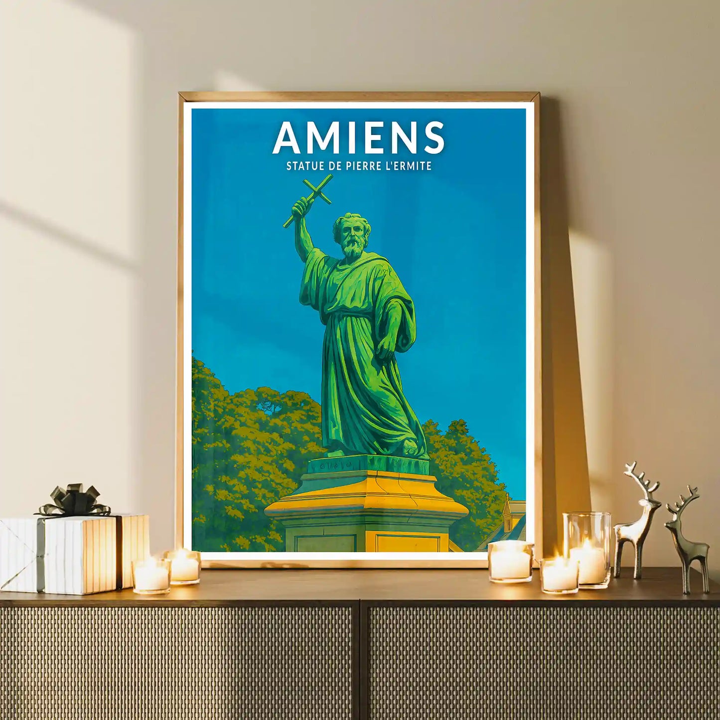 Affiche - Amiens - Statue de Pierre l'Ermite