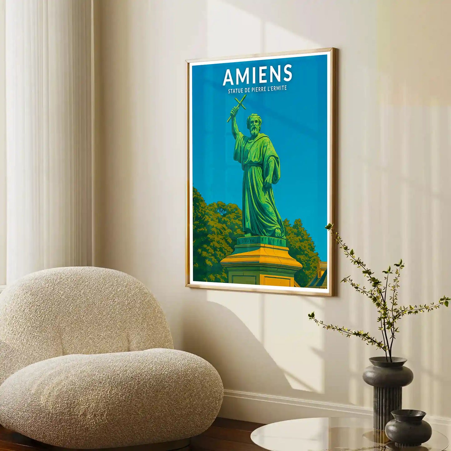 Affiche - Amiens - Statue de Pierre l'Ermite
