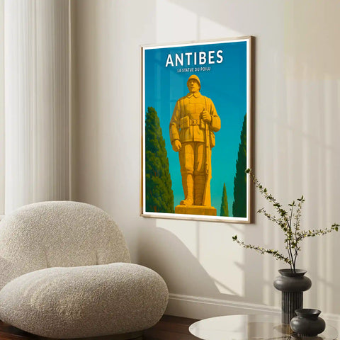 Affiche - Antibes - La Statue du Poilu