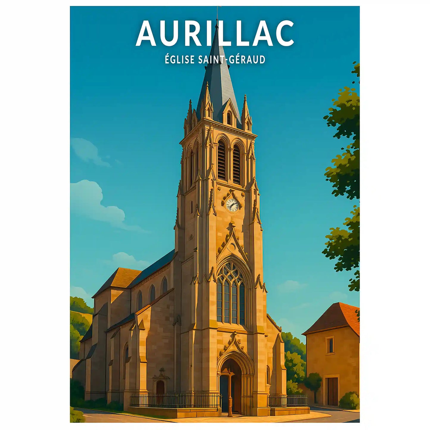 Affiche - Aurillac - Église Saint-Géraud