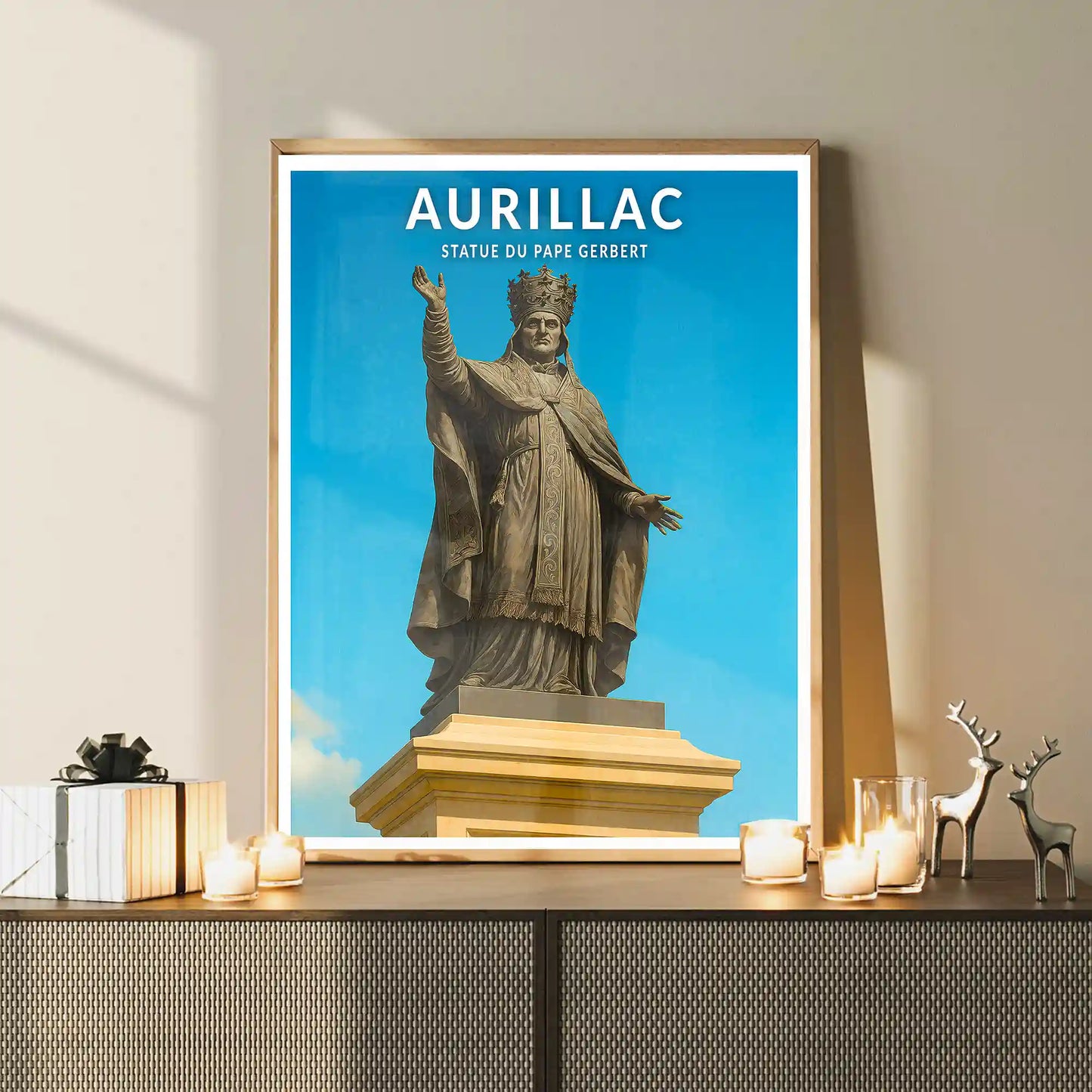 Affiche - Aurillac - Statue du Pape Gerbert