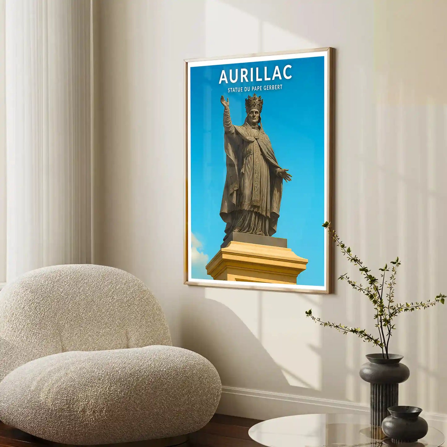 Affiche - Aurillac - Statue du Pape Gerbert