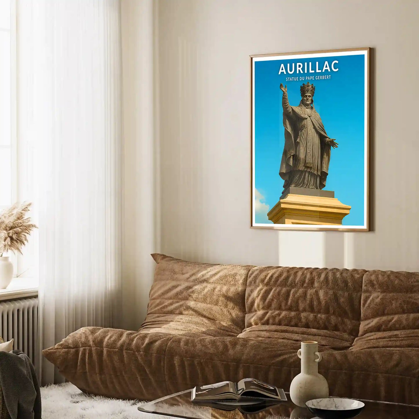 Affiche - Aurillac - Statue du Pape Gerbert