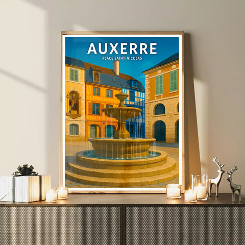 Affiche - Auxerre - Place Saint-Nicolas