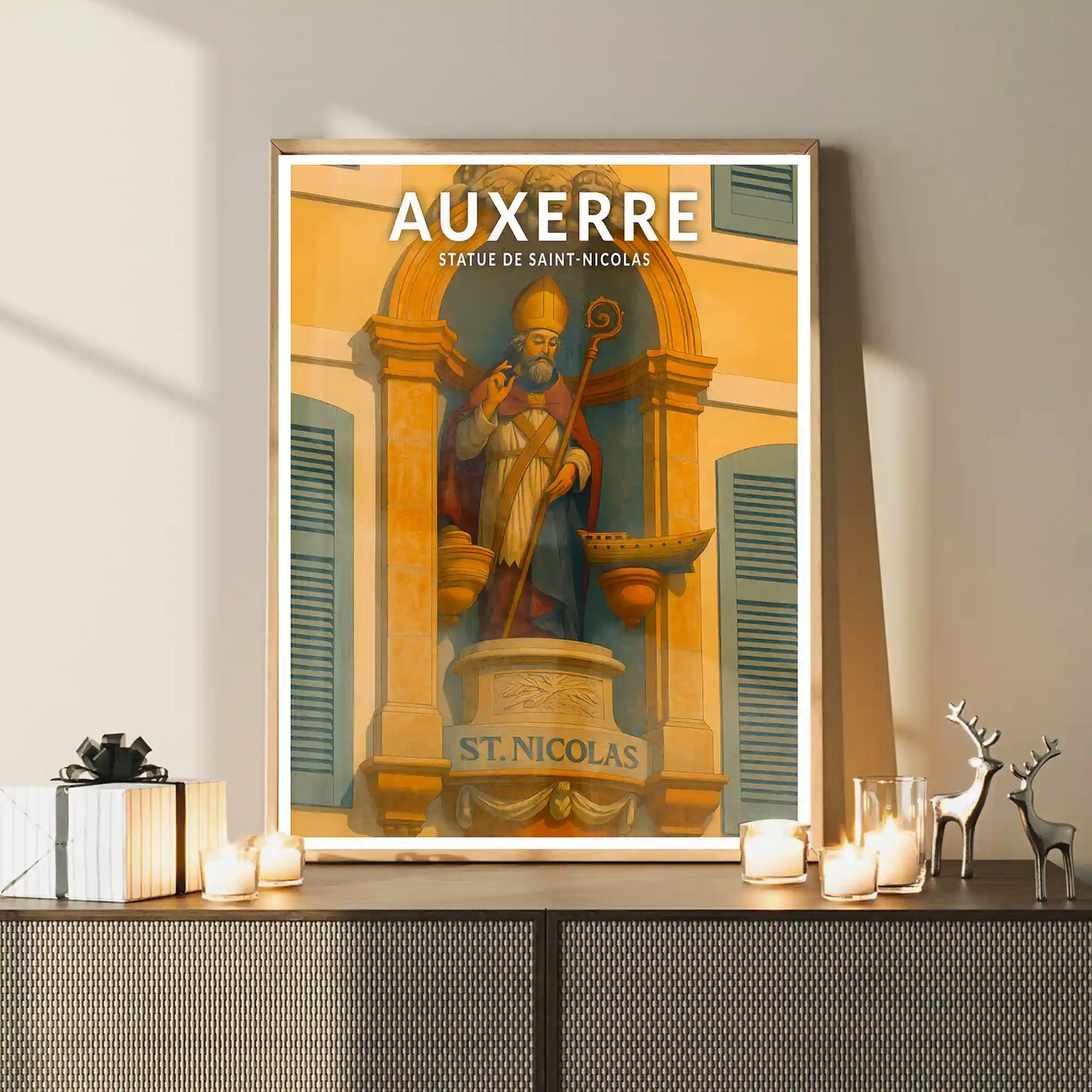 Affiche - Auxerre - Statue de Saint-Nicolas