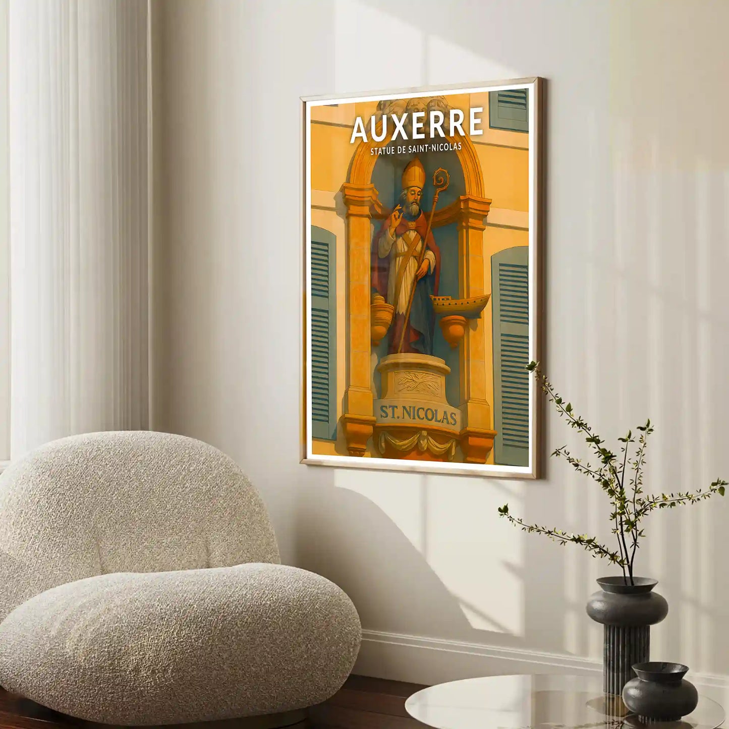 Affiche - Auxerre - Statue de Saint-Nicolas