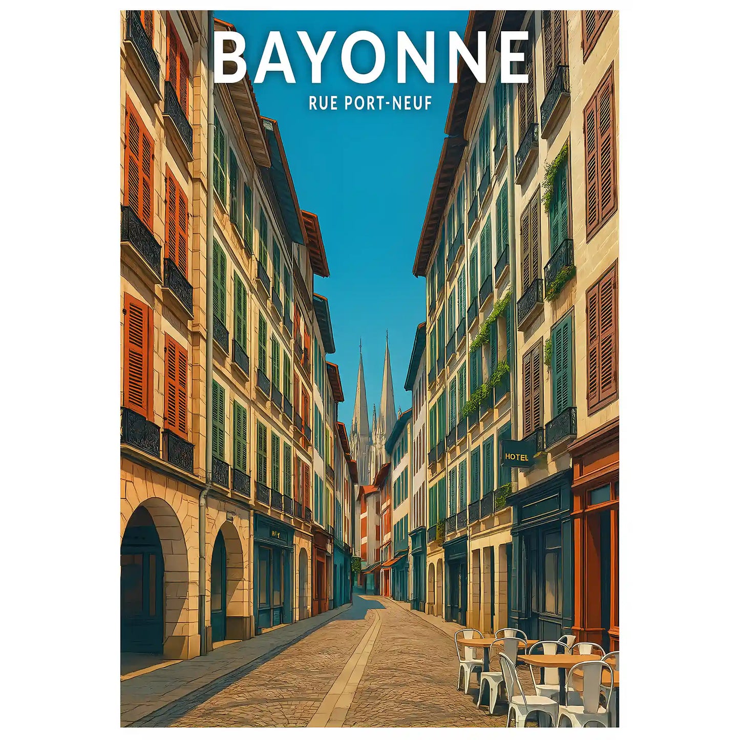 Affiche - Bayonne - Rue Port-Neuf