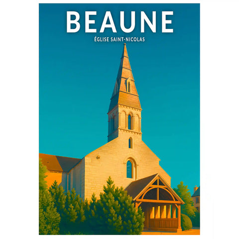 Affiche - Beaune - Église Saint-Nicolas