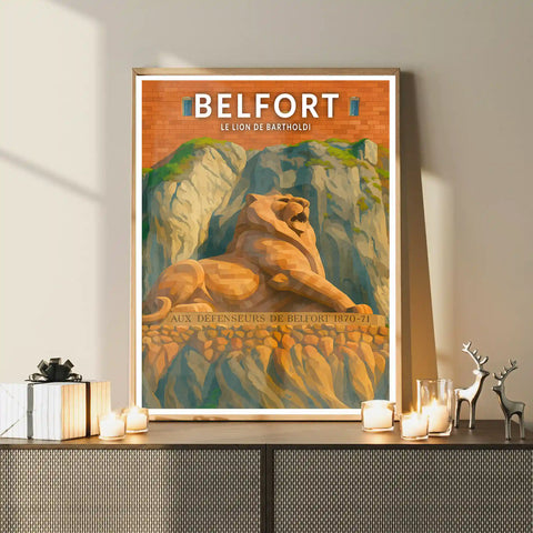 Affiche - Belfort - Le Lion de Bartholdi