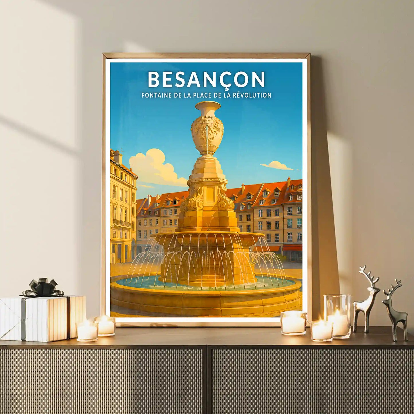 Affiche - Besançon - Fontaine de la Place de la Révolution