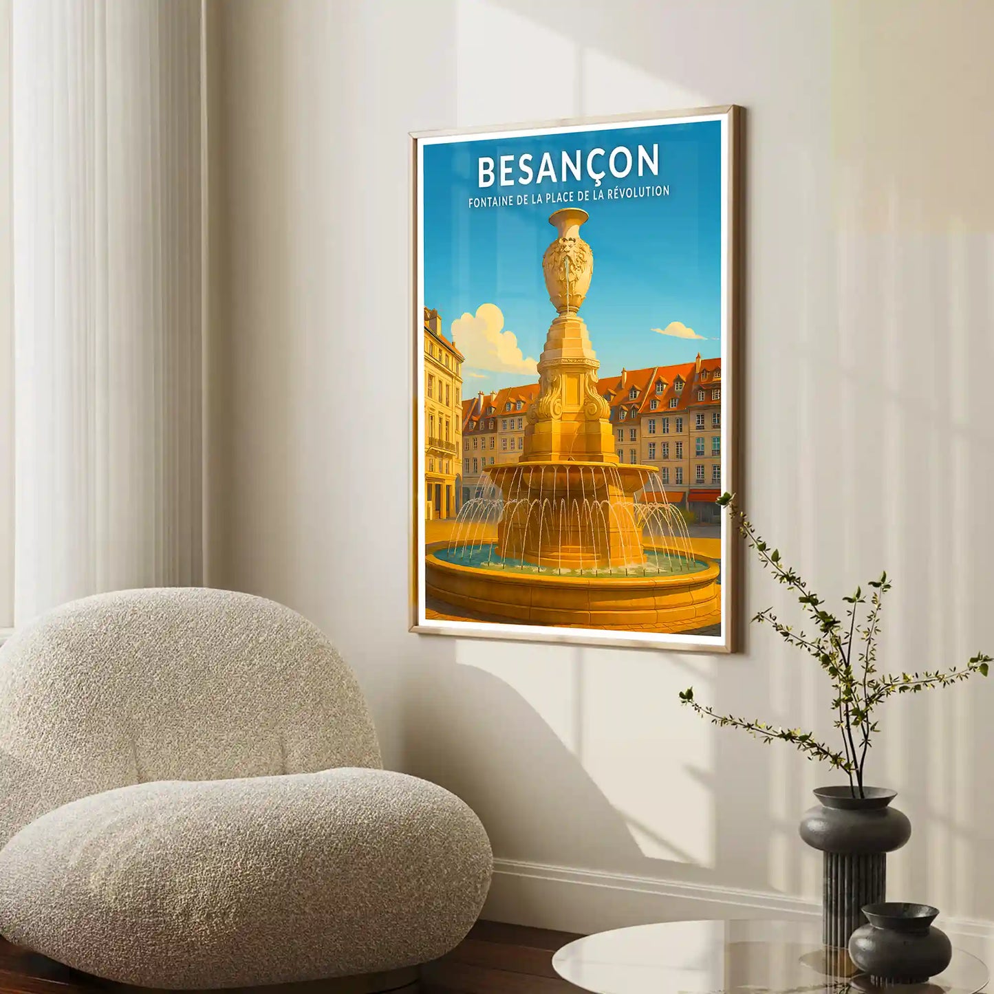 Affiche - Besançon - Fontaine de la Place de la Révolution