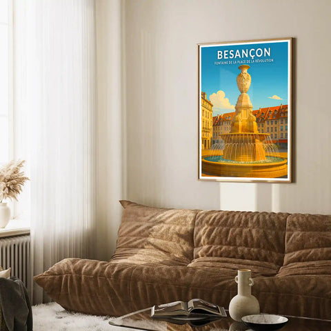 Affiche - Besançon - Fontaine de la Place de la Révolution