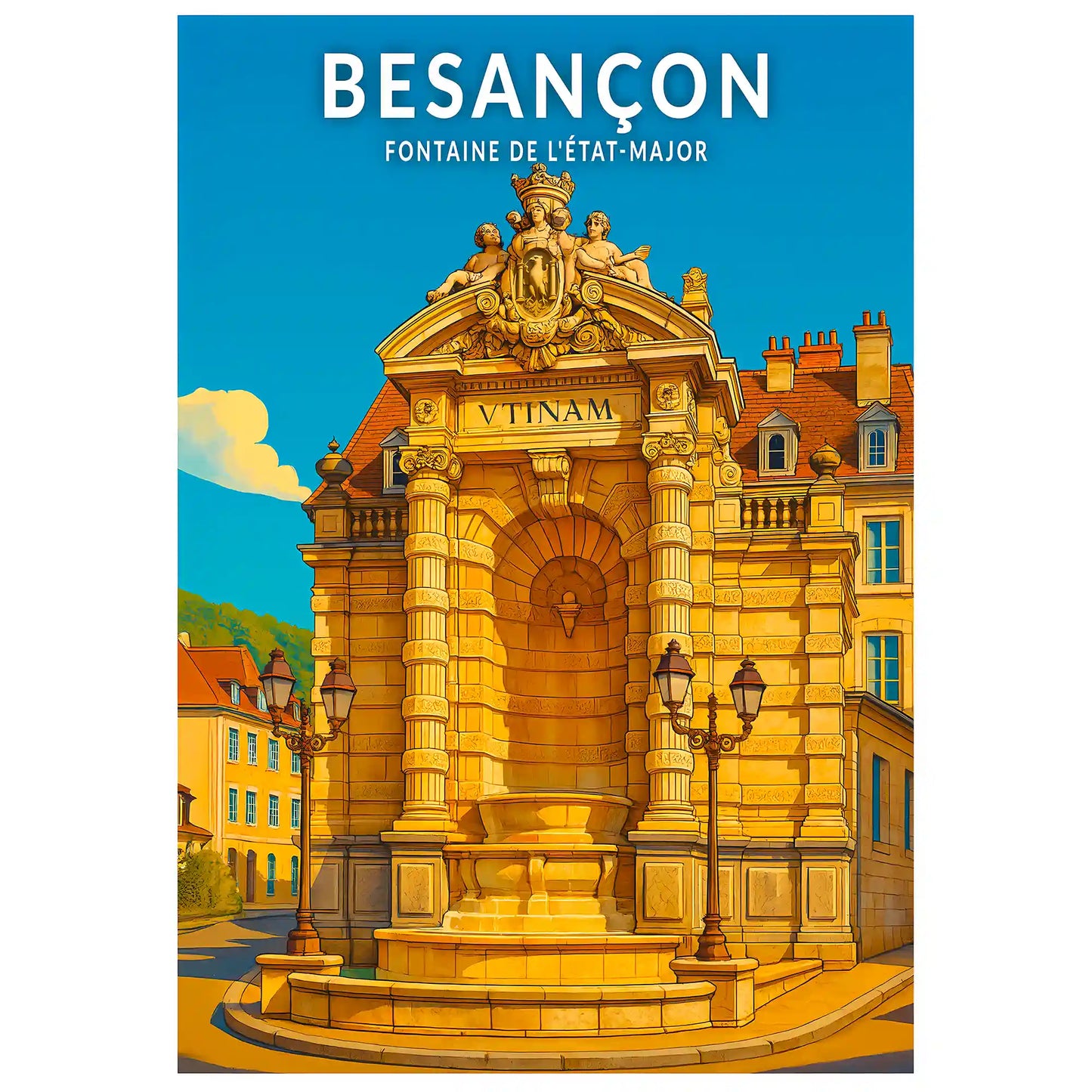 Affiche - Besançon - Fontaine de l'État-Major