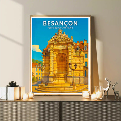 Affiche - Besançon - Fontaine de l'État-Major