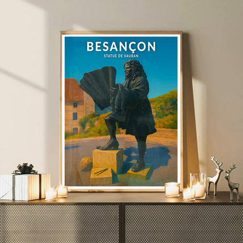 Affiche - Besançon - Statue de Vauban