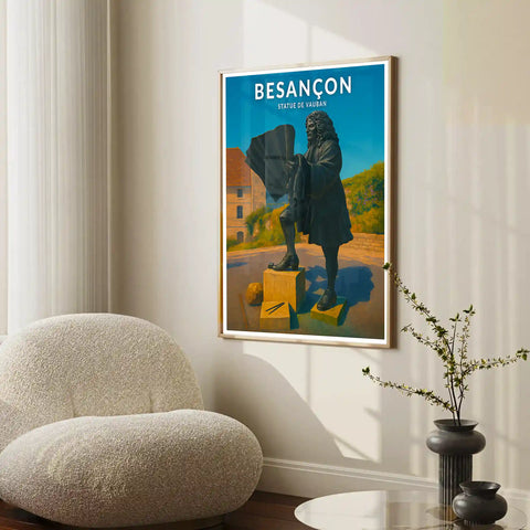 Affiche - Besançon - Statue de Vauban