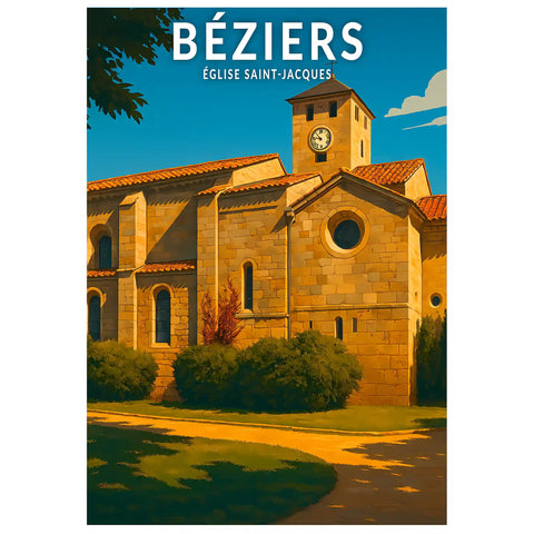 Affiche - Béziers - Église Saint-Jacques