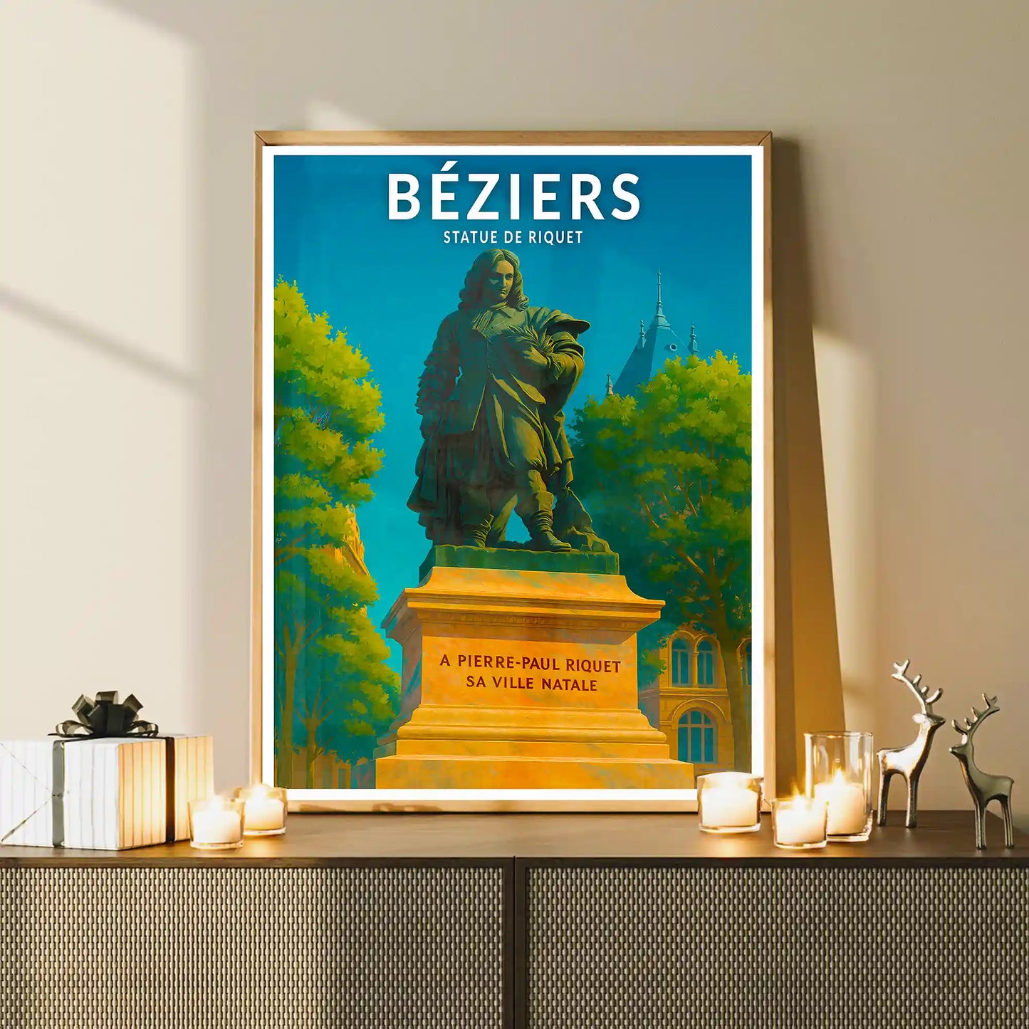 Affiche - Béziers - Statue de Riquet