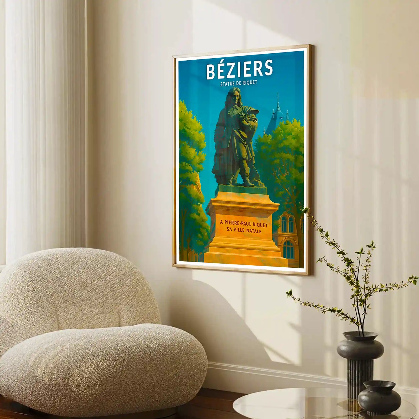 Affiche - Béziers - Statue de Riquet