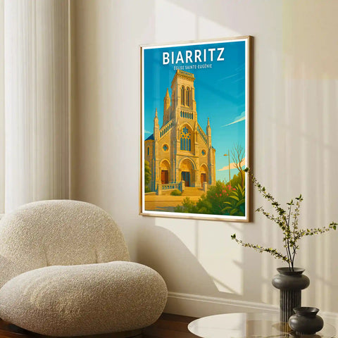 Affiche - Biarritz - Église Sainte-Eugénie
