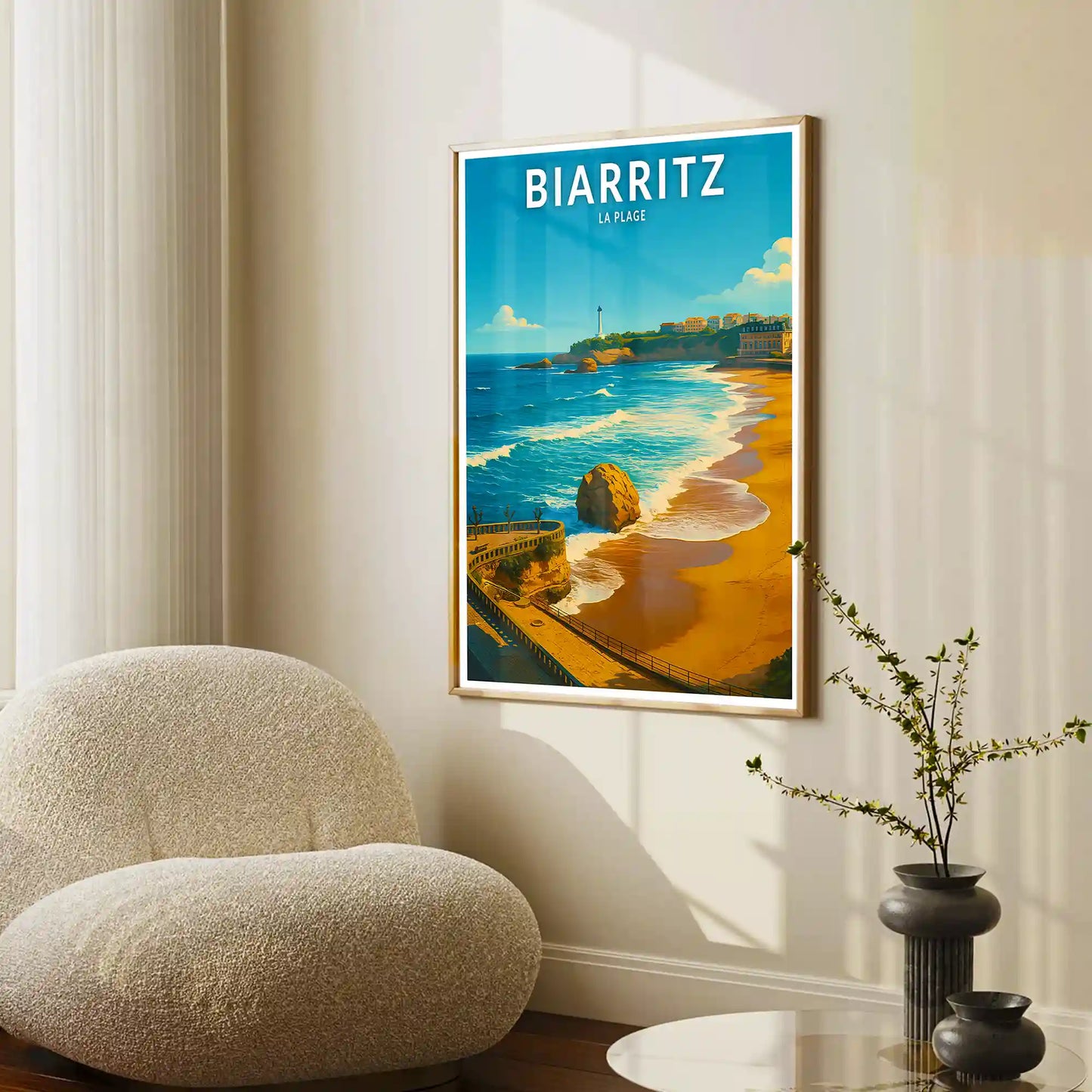 Affiche - Biarritz - La Plage