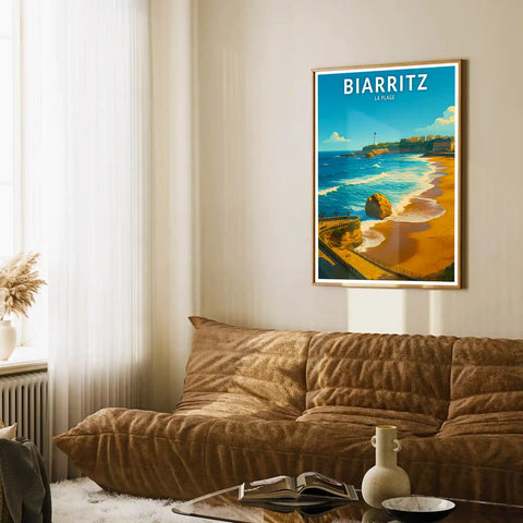 Affiche - Biarritz - La Plage
